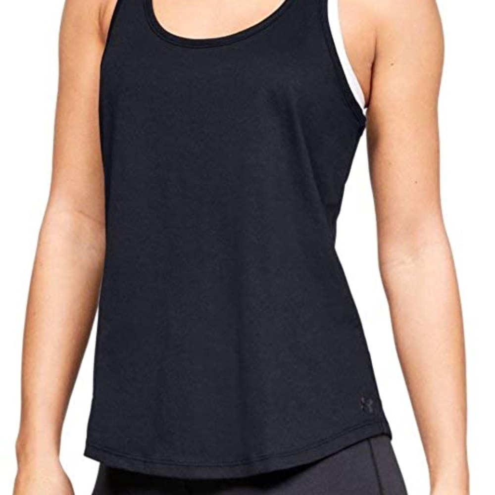NWT Under Armour LIVE X-BACK TANK BLANK Black